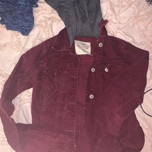 Hollister corduroy hoodie jacket